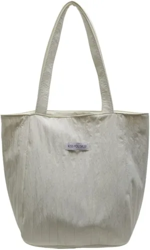 Casual Korean Bucket Bag For Women Spacious Single Shoulder Bags Large Handbag Underarm Purse Fashion Accessory