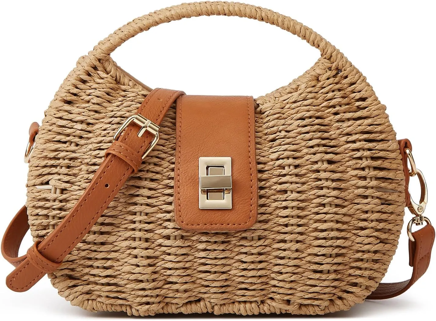 Casual Straw Beach Bags For Women Dumpling Bag Rattan Purses Summer Straw Crossbody Woven Handbag Purse Shoulder Bag Travel