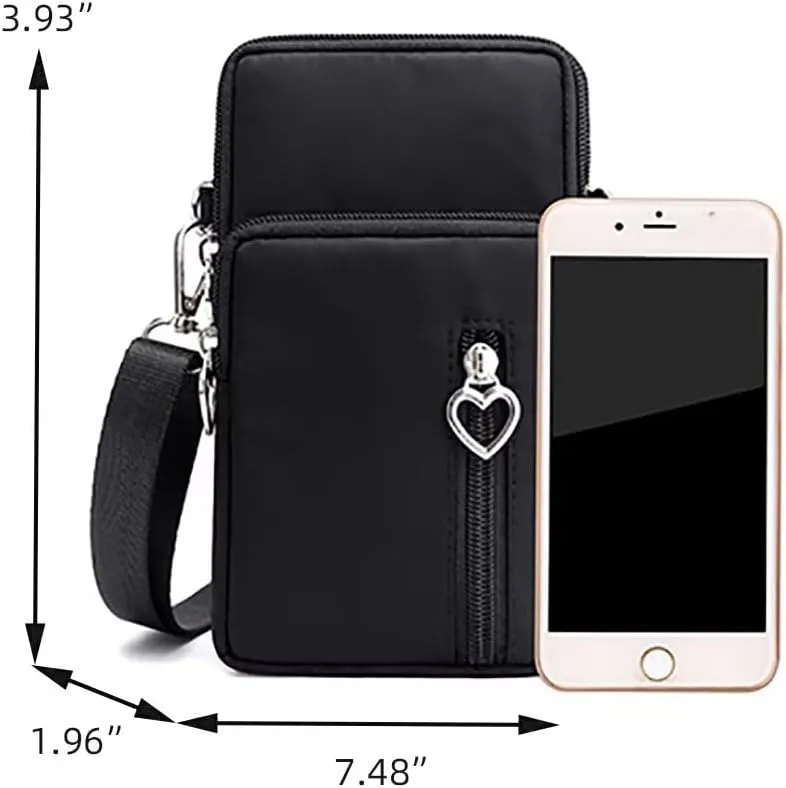 Cell Phone Bag Water Resistant Crossbody Travel Purse Sport Arm Bag Wallet Mini Shoulder Handbag with Adjustable Strap