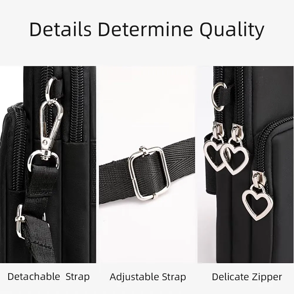 Cell Phone Bag Water Resistant Crossbody Travel Purse Sport Arm Bag Wallet Mini Shoulder Handbag with Adjustable Strap