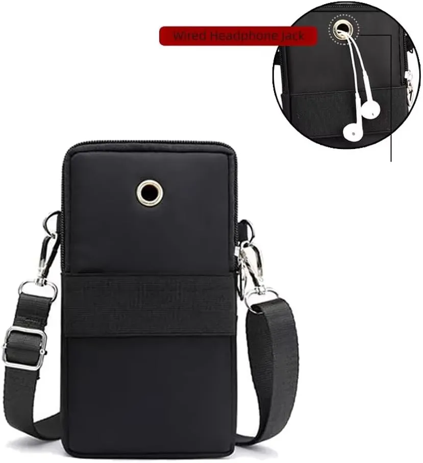 Cell Phone Bag Water Resistant Crossbody Travel Purse Sport Arm Bag Wallet Mini Shoulder Handbag with Adjustable Strap