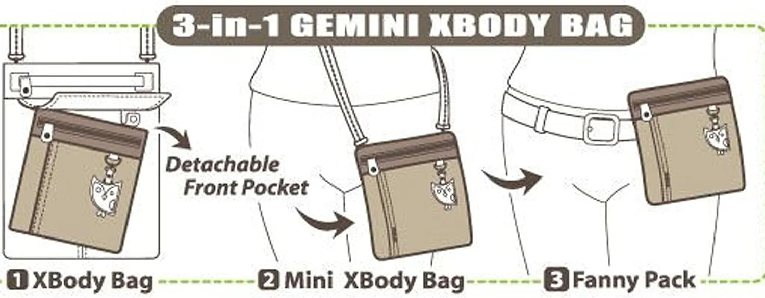 Chala Paw Print 3-in-1 Gemini Crossbody Handbag, Dog Lovers Gift
