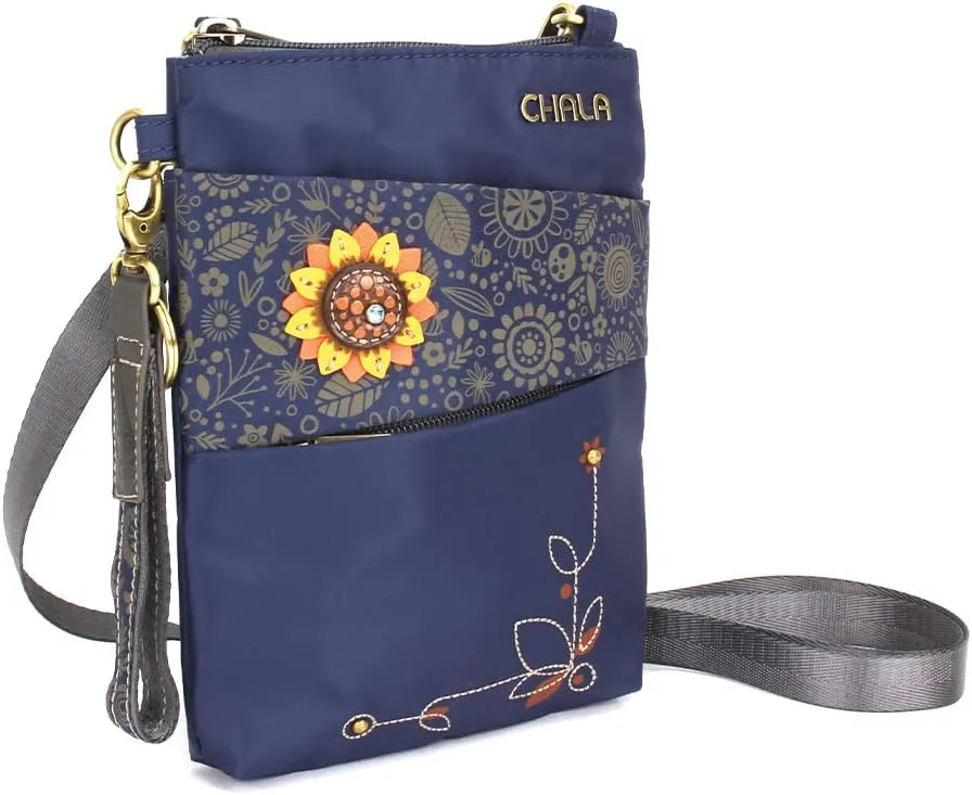 CHALA Venture Evolution RFID Cell Phone Purse - Women Nylon/Faux Leather Xbody Handbag with Adjustable Strap