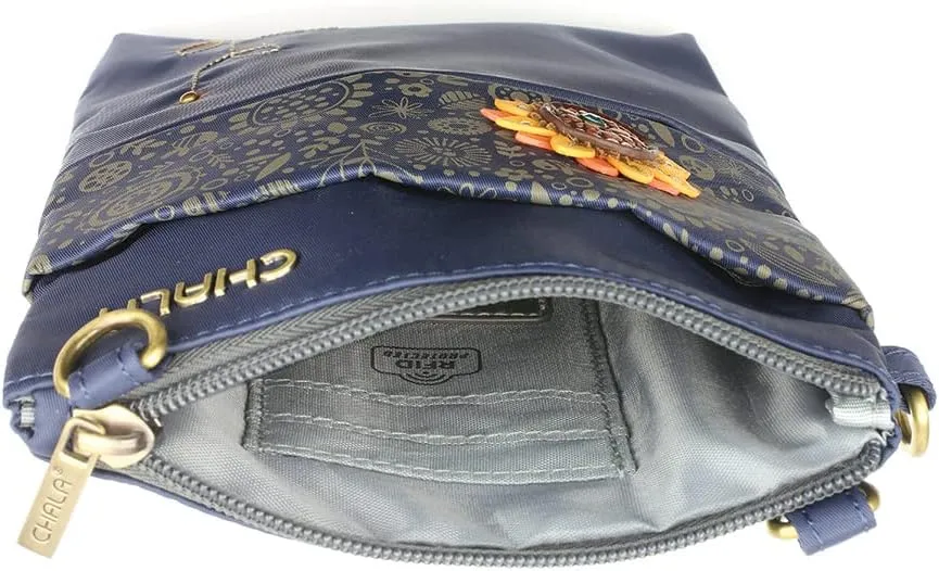 CHALA Venture Evolution RFID Cell Phone Purse - Women Nylon/Faux Leather Xbody Handbag with Adjustable Strap