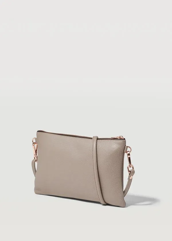 CHARLIE MIDDLETON Taupe Dual Zip Crossbody Bag - Rose