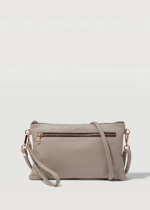 CHARLIE MIDDLETON Taupe Dual Zip Crossbody Bag - Rose