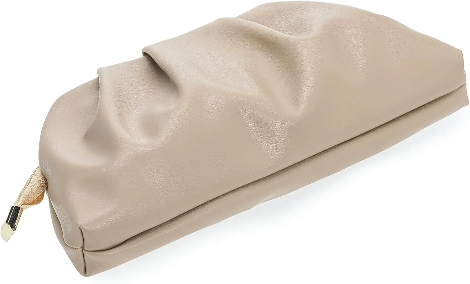 CHARMING TAILOR Chic Soft Vegan Leather Clutch Bag Dressy Pleated PU Evening Purse for Women