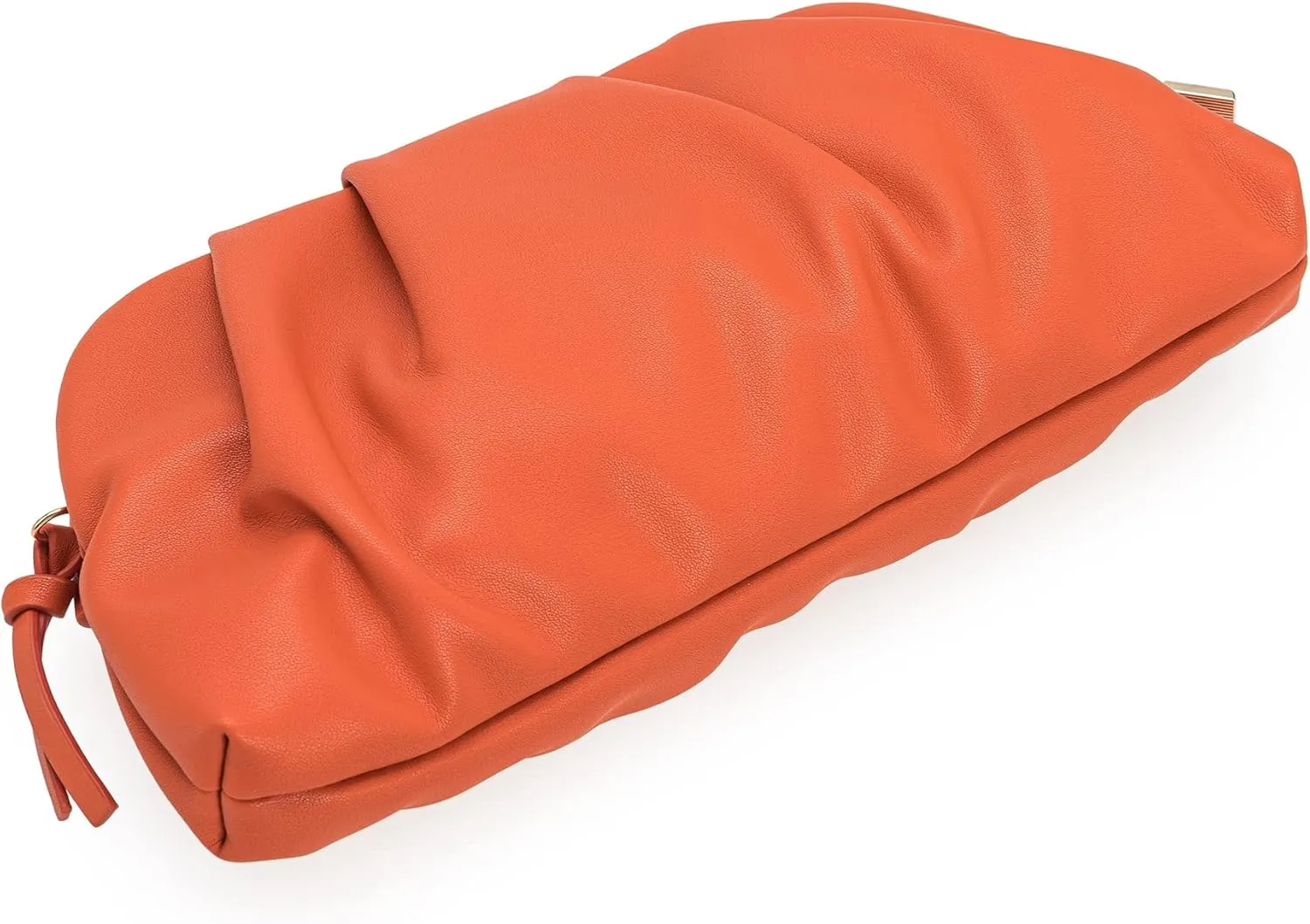 CHARMING TAILOR Chic Soft Vegan Leather Clutch Bag Dressy Pleated PU Evening Purse for Women