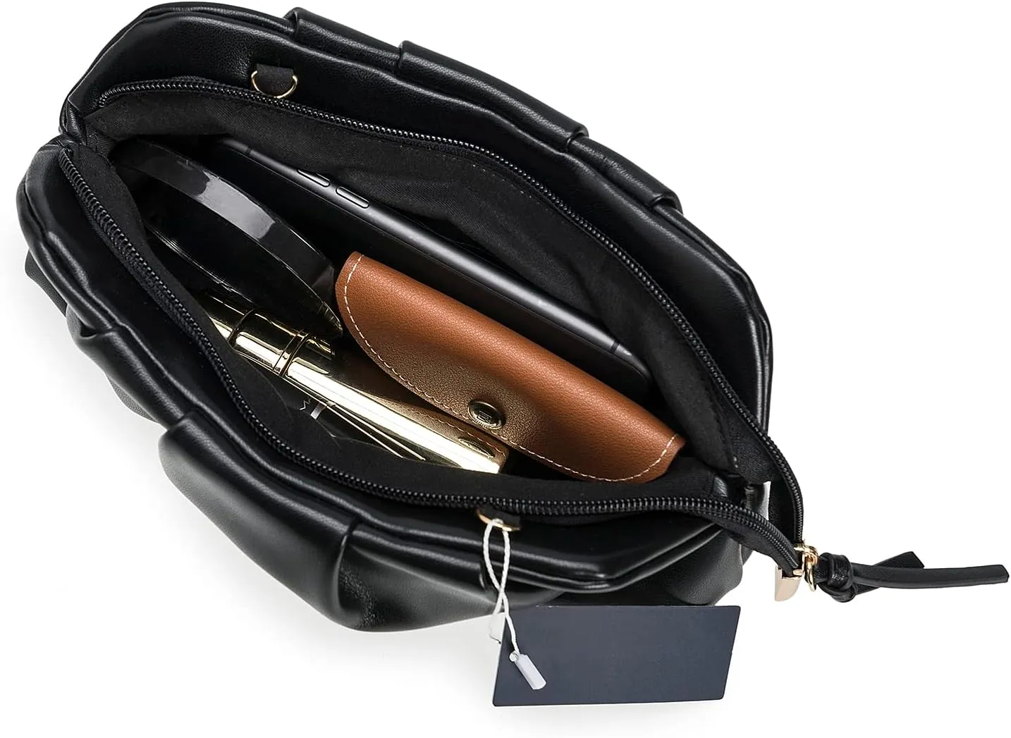 CHARMING TAILOR Chic Soft Vegan Leather Clutch Bag Dressy Pleated PU Evening Purse for Women