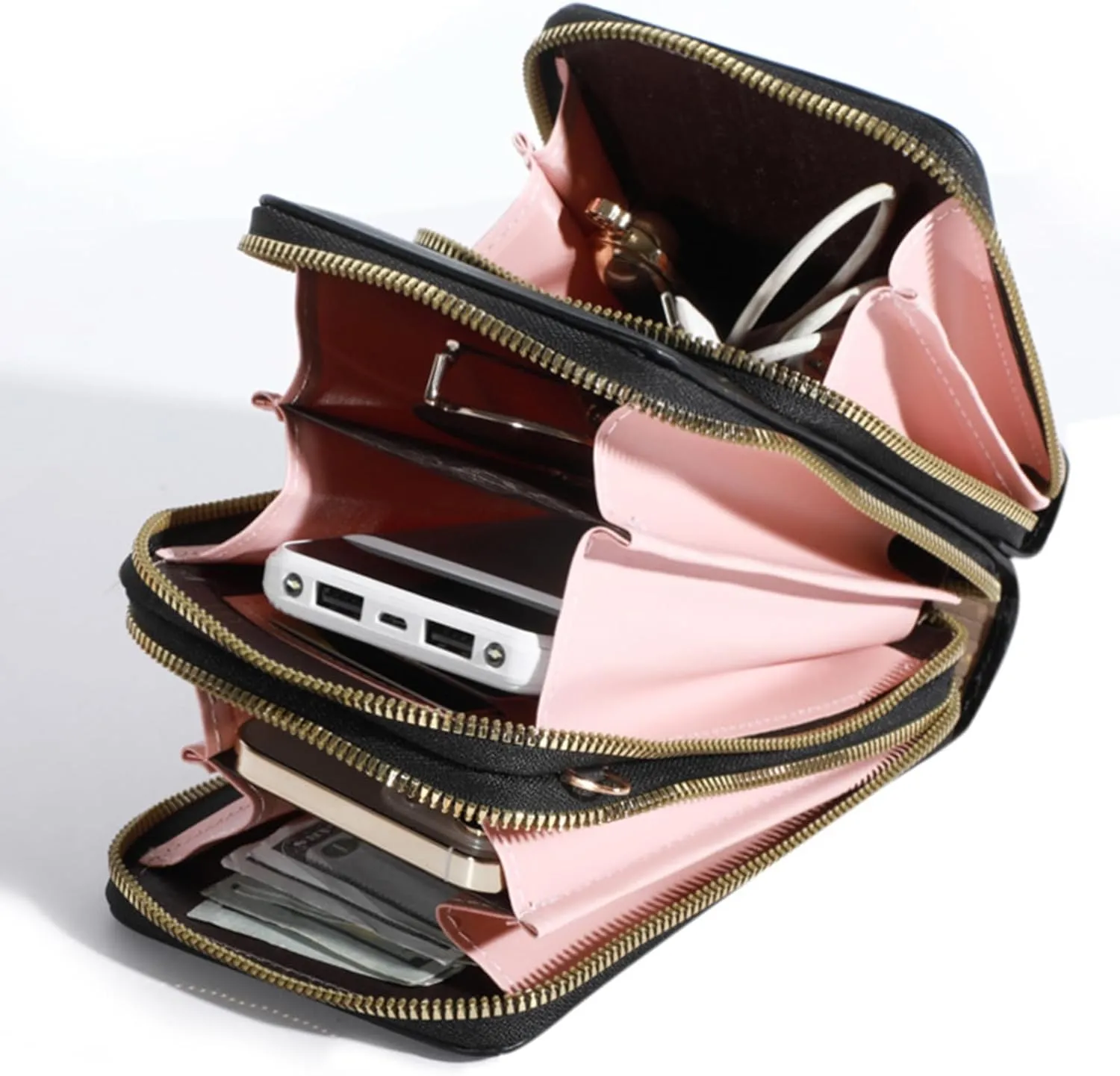 Cherishon Leather Small Crossbody Bag, Leather Small Crossbody Bag/Mini Messenger Shoulder Handbag, Mobile Phone Wallet