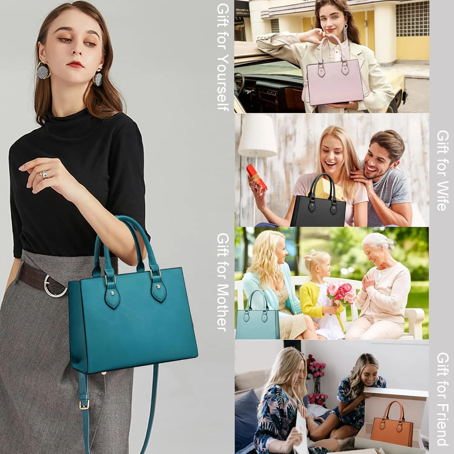 CHICAROUSAL Crossbody Purses and Handbags for Women PU Leather Tote Top Handle Satchel Shoulder Bags