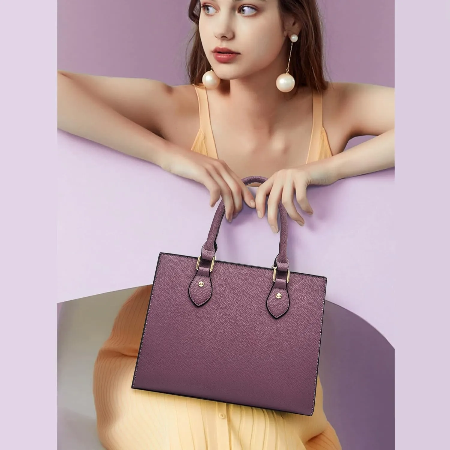 CHICAROUSAL Crossbody Purses and Handbags for Women PU Leather Tote Top Handle Satchel Shoulder Bags