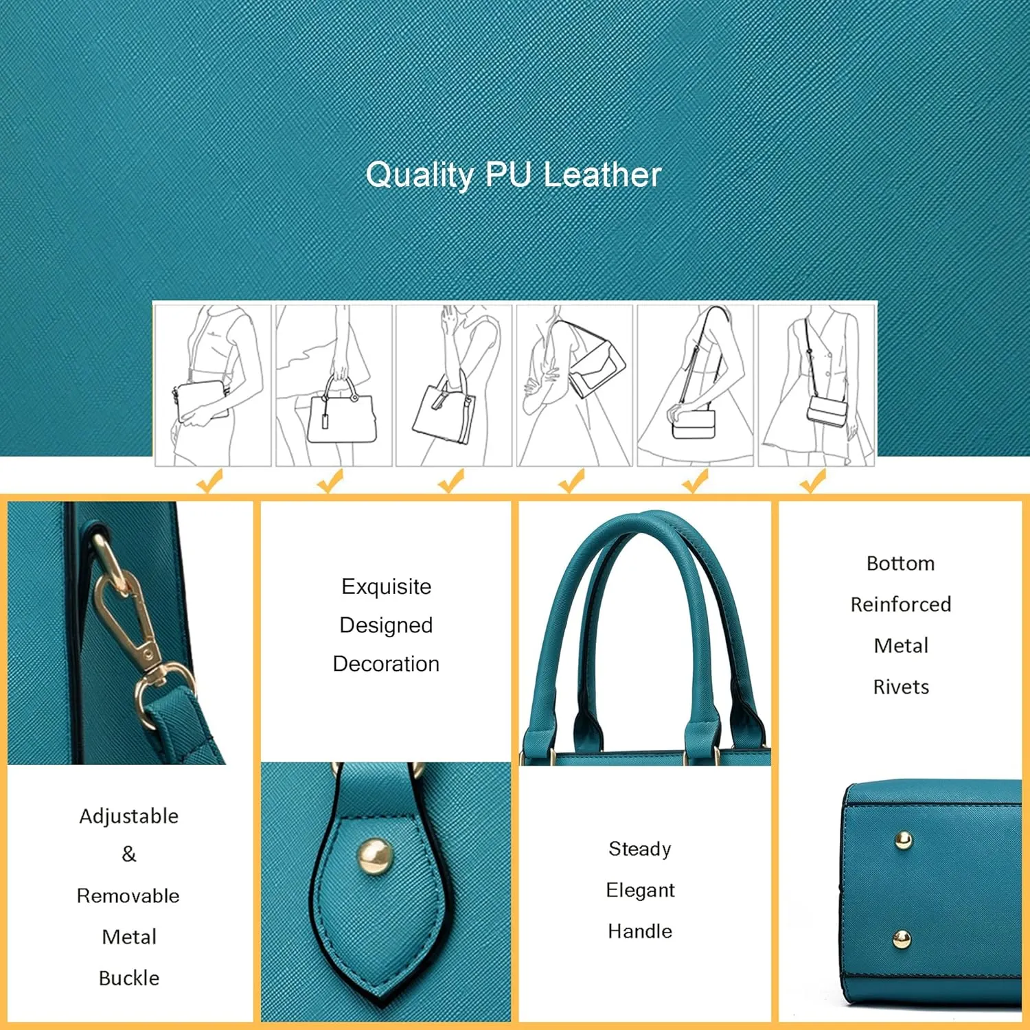 CHICAROUSAL Crossbody Purses and Handbags for Women PU Leather Tote Top Handle Satchel Shoulder Bags