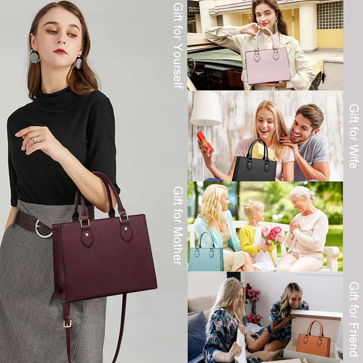 CHICAROUSAL Crossbody Purses and Handbags for Women PU Leather Tote Top Handle Satchel Shoulder Bags
