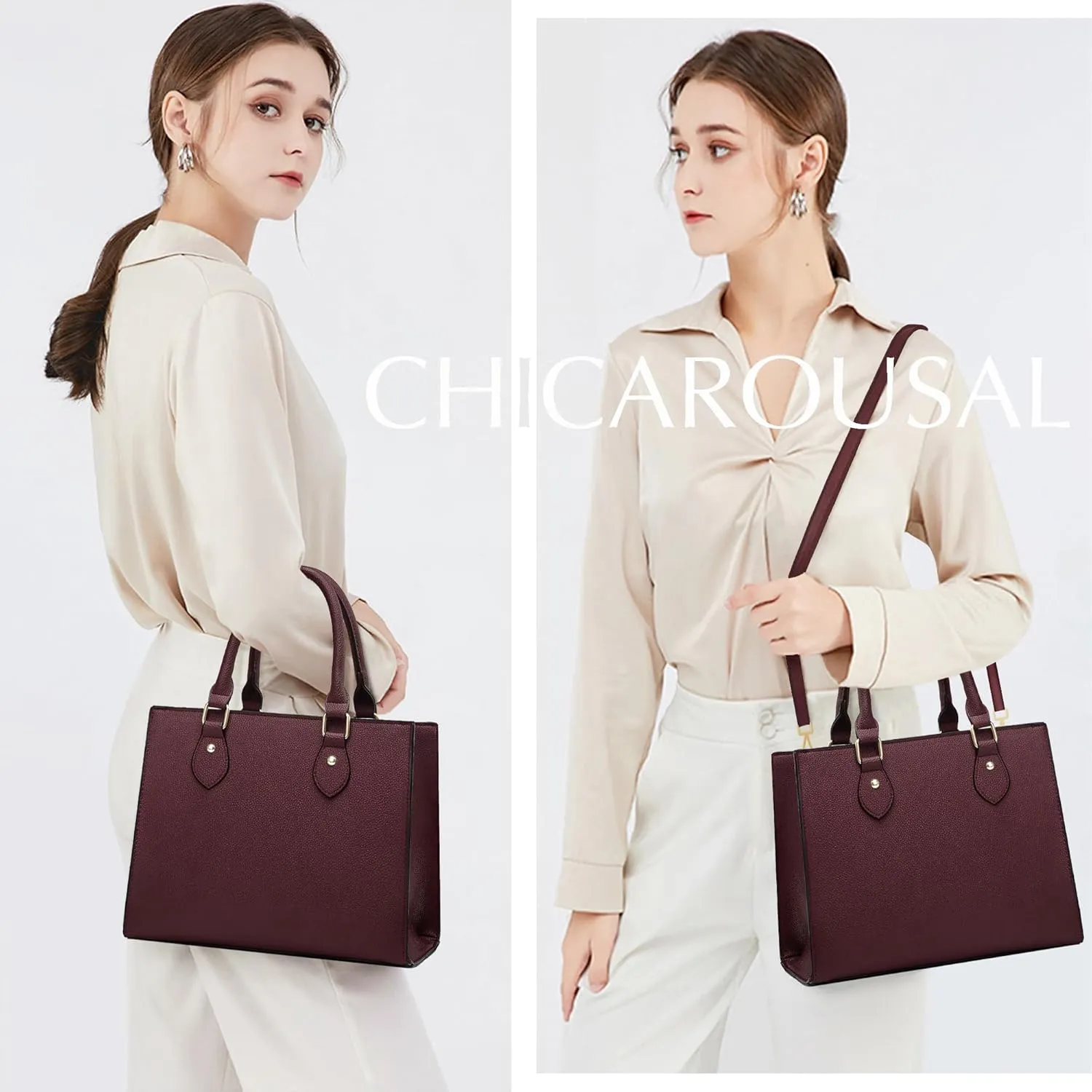 CHICAROUSAL Crossbody Purses and Handbags for Women PU Leather Tote Top Handle Satchel Shoulder Bags