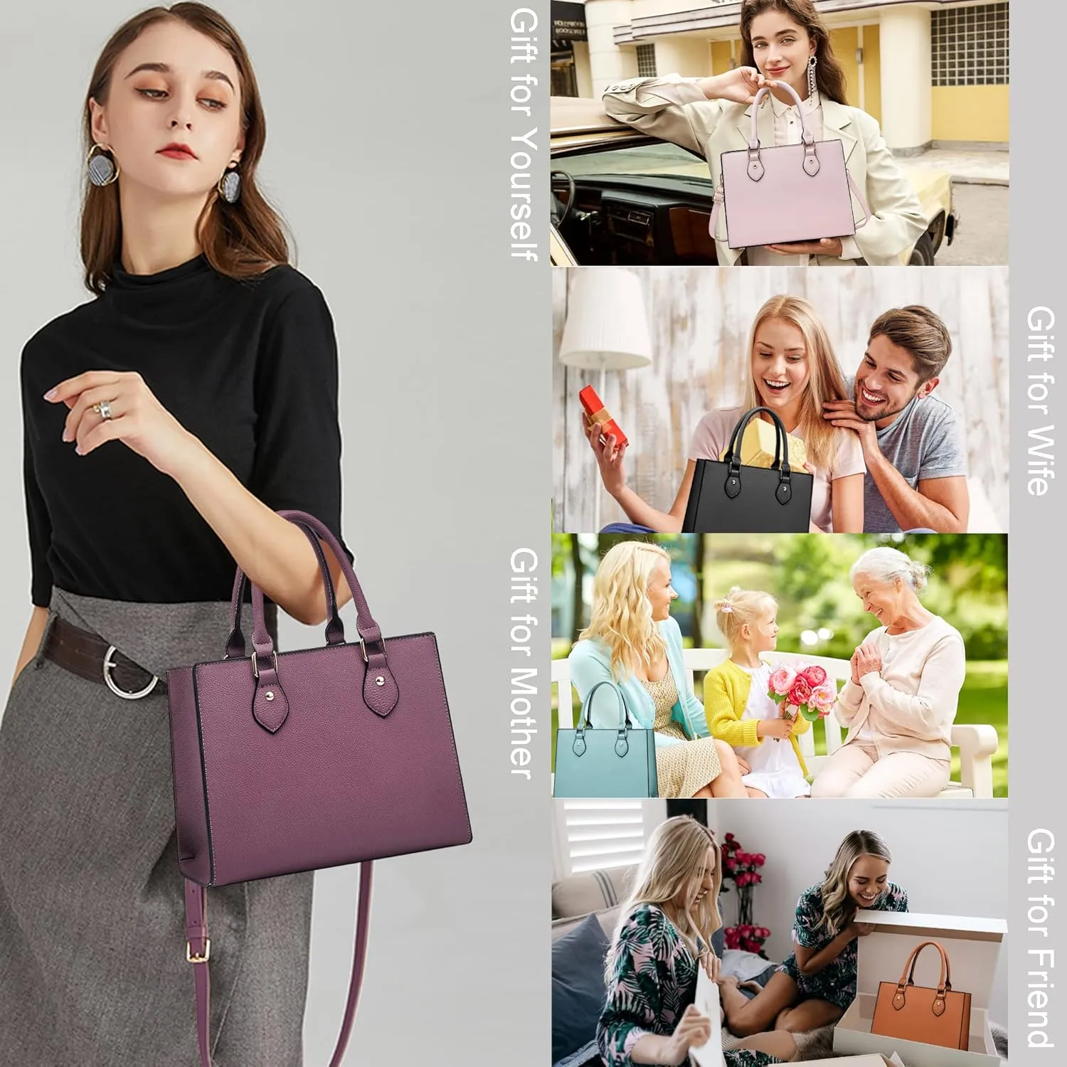 CHICAROUSAL Crossbody Purses and Handbags for Women PU Leather Tote Top Handle Satchel Shoulder Bags