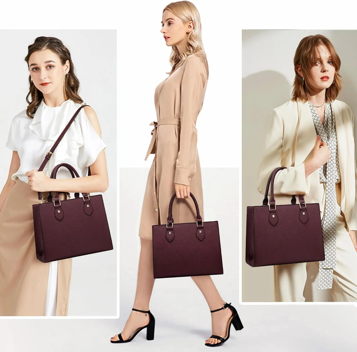 CHICAROUSAL Crossbody Purses and Handbags for Women PU Leather Tote Top Handle Satchel Shoulder Bags