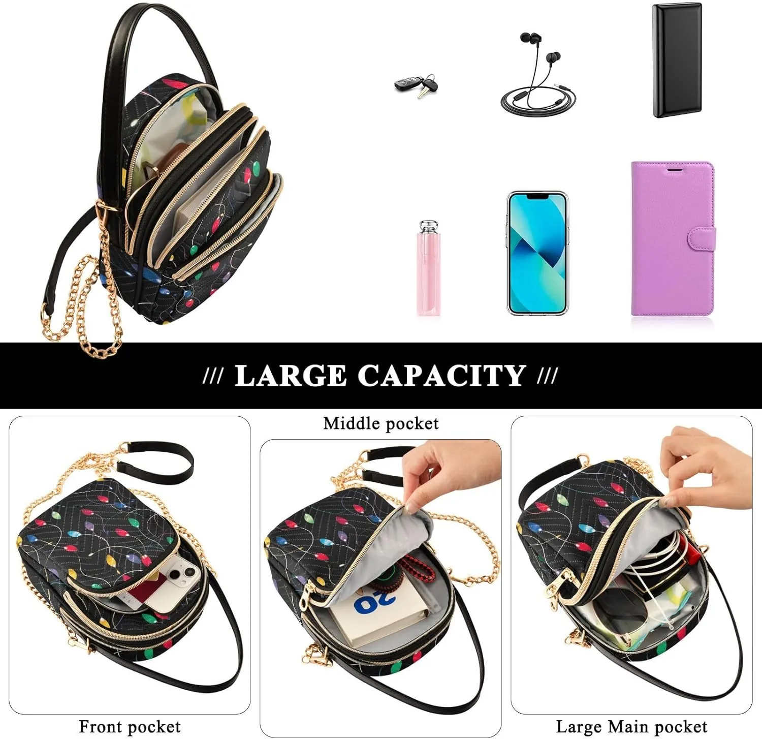 Christmas Ornaments Soldiers Set Women Crossbody Bags, Purse with Long Shoulder Strap, Stylish Crossbody Bags