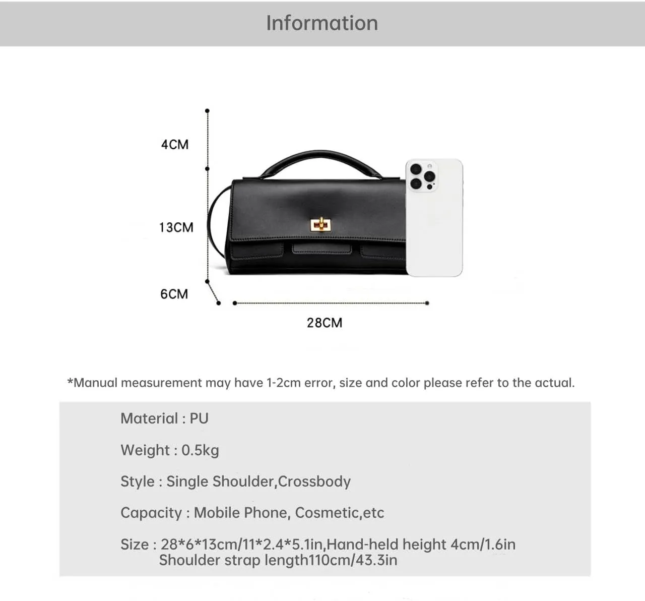Classic Top Handle Crossbody Handbag, Gold-Tone Turn Lock Closure