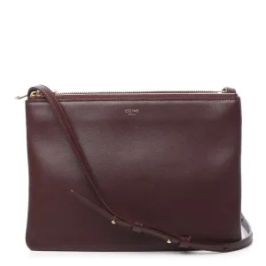 CÉLINE LAMBSKIN TRIO CROSSBODY BAG BURGUNDY
