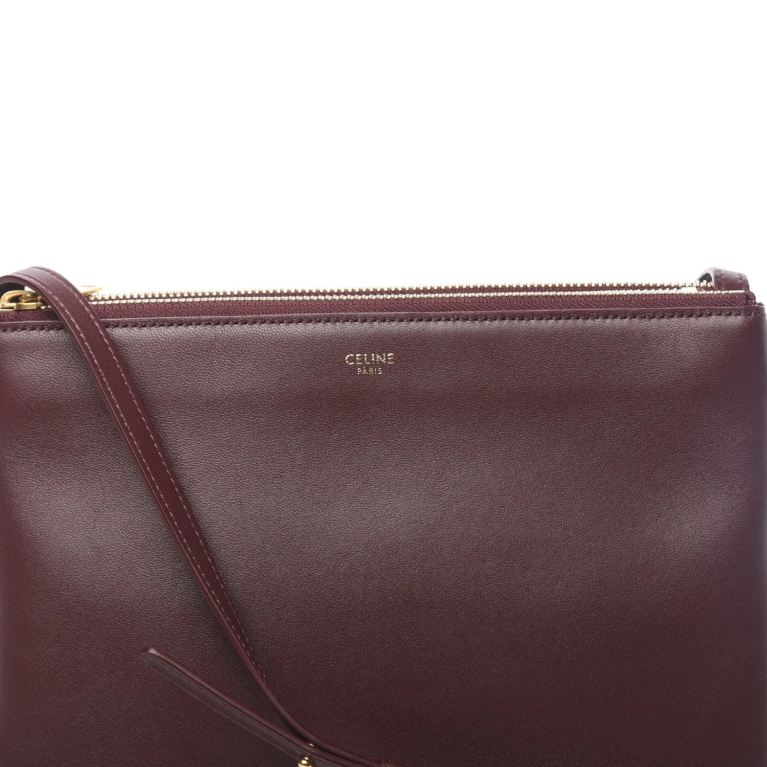 CÉLINE LAMBSKIN TRIO CROSSBODY BAG BURGUNDY