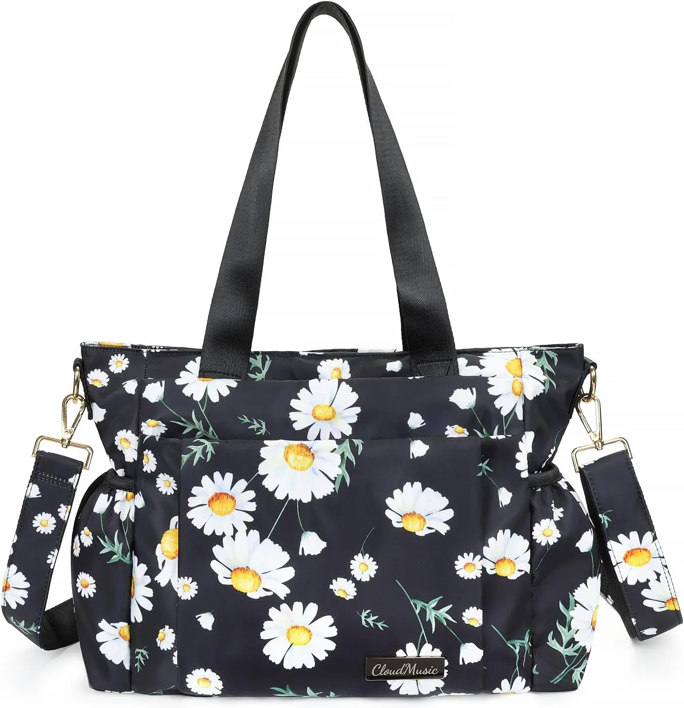 CLOUDMUSIC Crossbody Bags Shoulder Tote Handbag Nylon With Straps Waterproof Multi Bottle Pockets For Women Trendy
