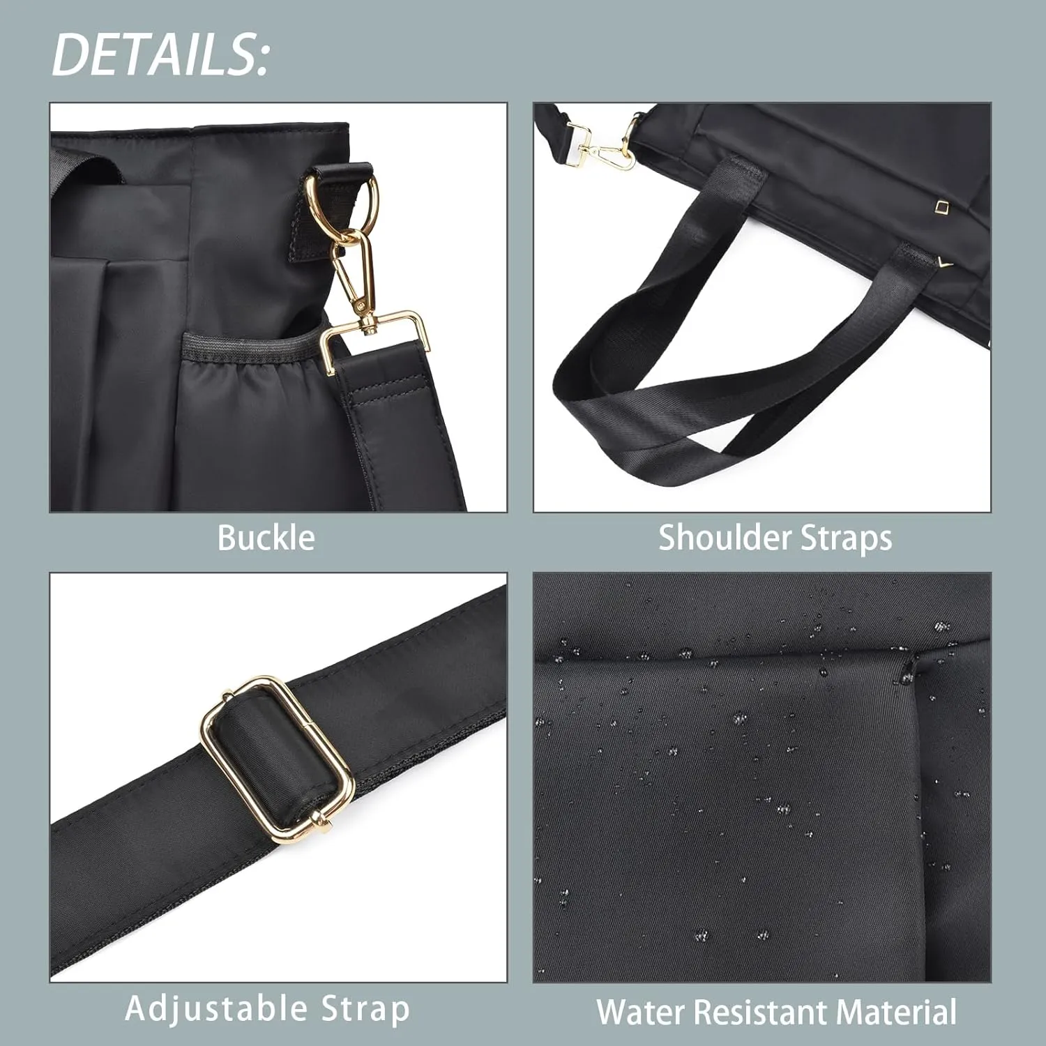 CLOUDMUSIC Crossbody Bags Shoulder Tote Handbag Nylon With Straps Waterproof Multi Bottle Pockets For Women Trendy