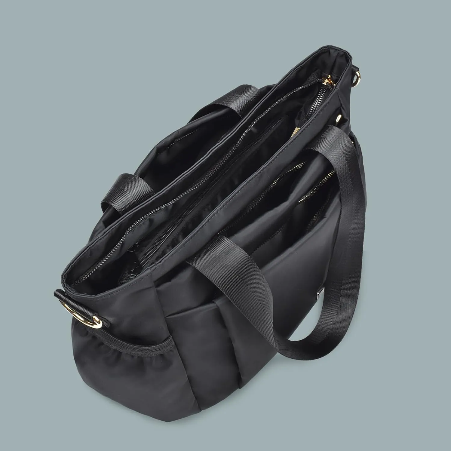 CLOUDMUSIC Crossbody Bags Shoulder Tote Handbag Nylon With Straps Waterproof Multi Bottle Pockets For Women Trendy