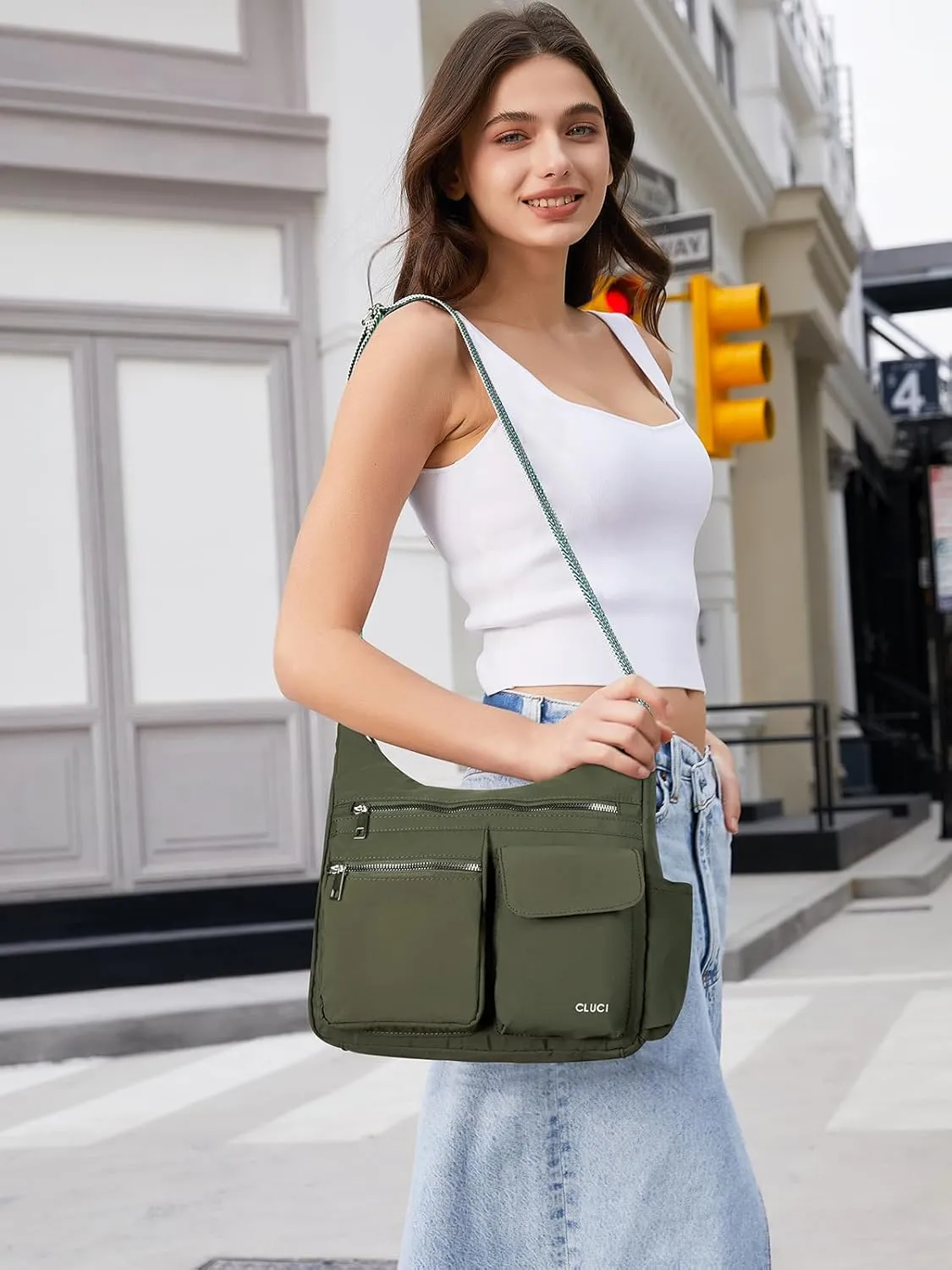 CLUCI Travel Purses for Women, Waterproof Nylon Crossbody Bags for Woman Trendy, Anti Theft Shoulder Bag for Ladies