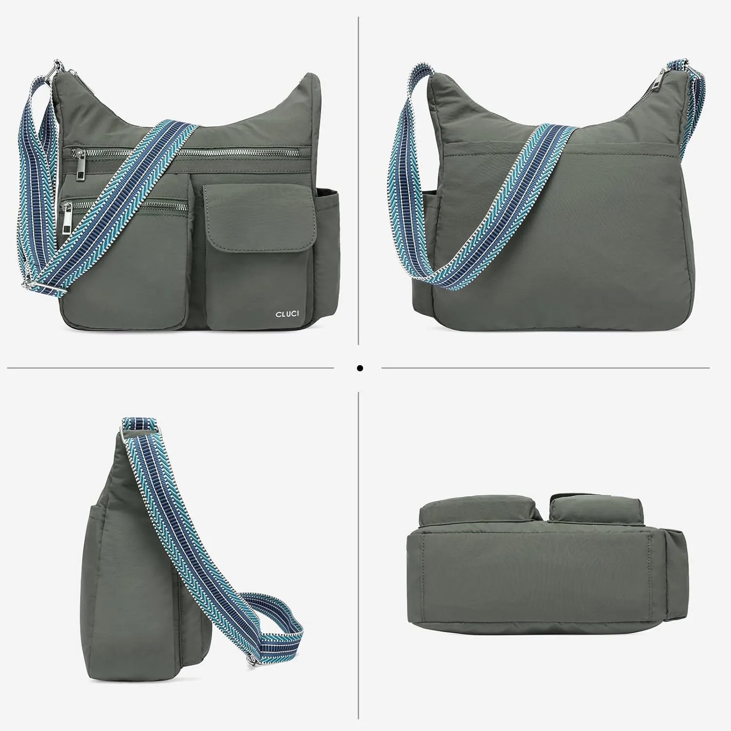 CLUCI Travel Purses for Women, Waterproof Nylon Crossbody Bags for Woman Trendy, Anti Theft Shoulder Bag for Ladies
