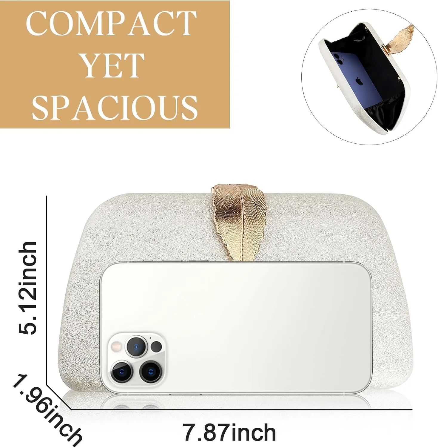 Clutch Purses for Women Evening Bag with Detachable Chain Small Sparkly Handbags for Party Wedding Evening Dress