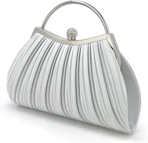 Clutch Purses for Women Evening Bags With Detachable Chain Strap for Cocktail Party Wedding with Pleated