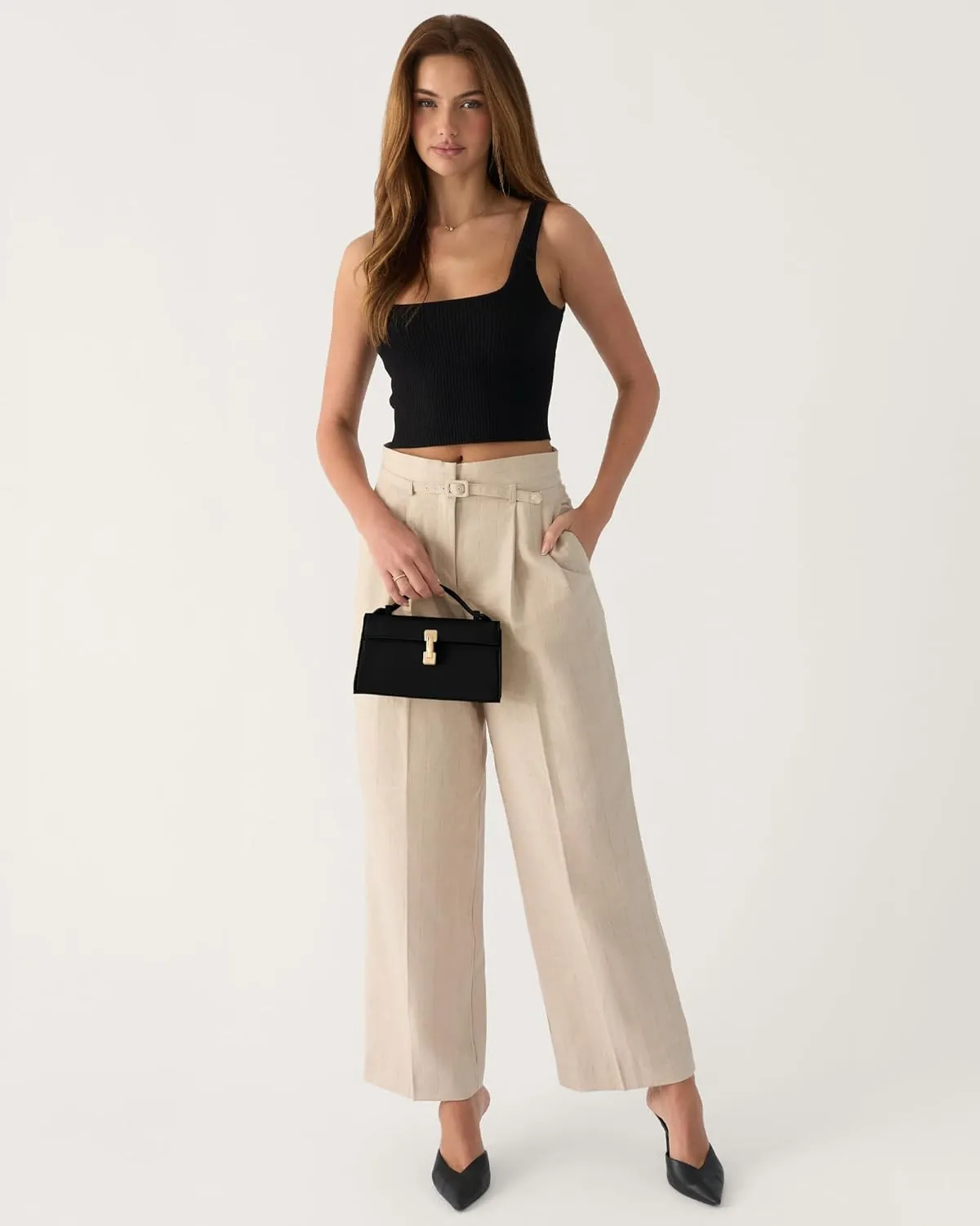 Clutch Purses for Women - Small Purse Top Handle - Evening Bag - Adjustable Crossbody Handbag - Trendy PU Leather