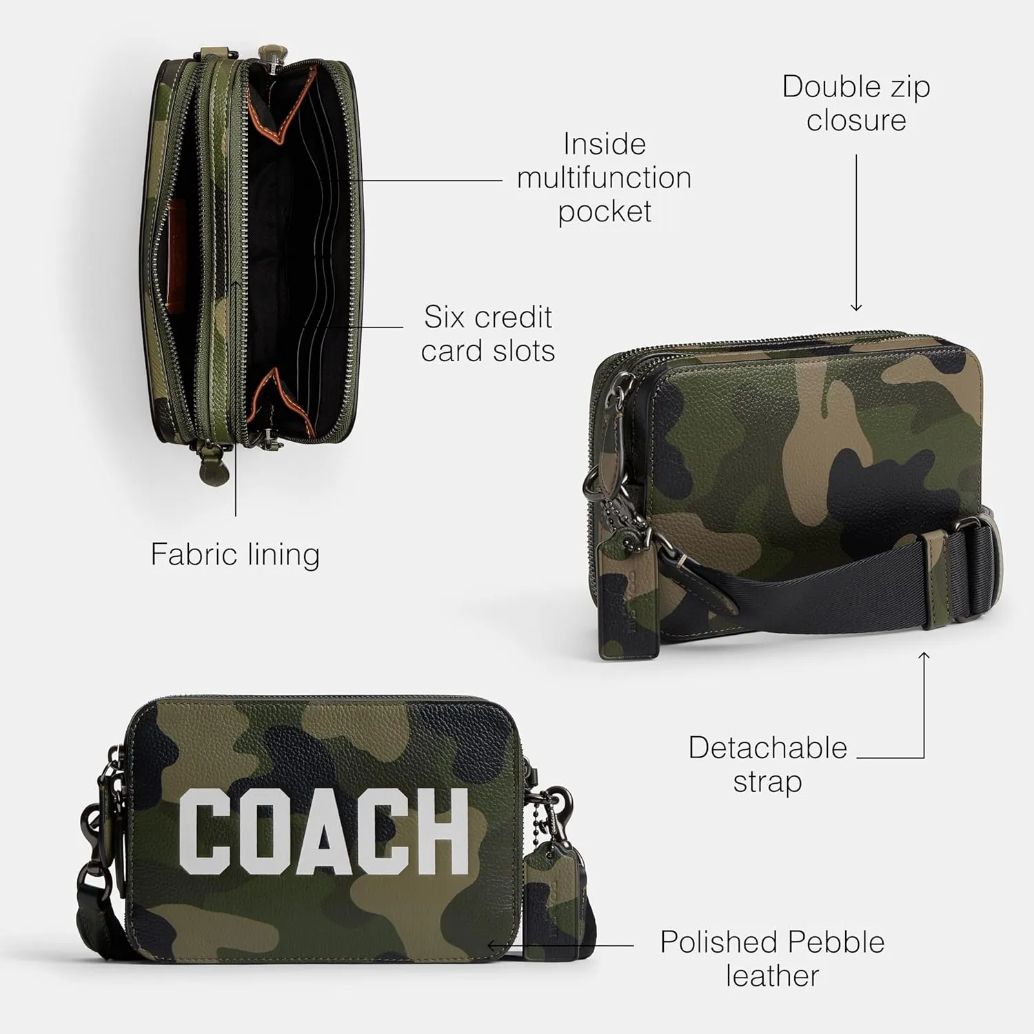 Coach Charter Crossbody 19 With Camo Print Graphic