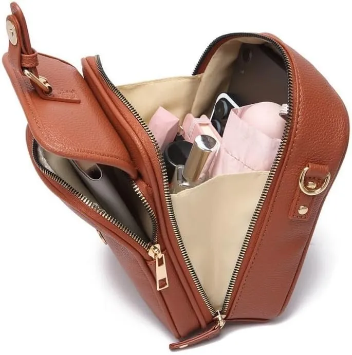 Collaborate 1 Crossbody Leather Bag, Urvashi Anti Theft Bags, Cross Body Bag for Women, Lady's Vintage Shoulder Purse