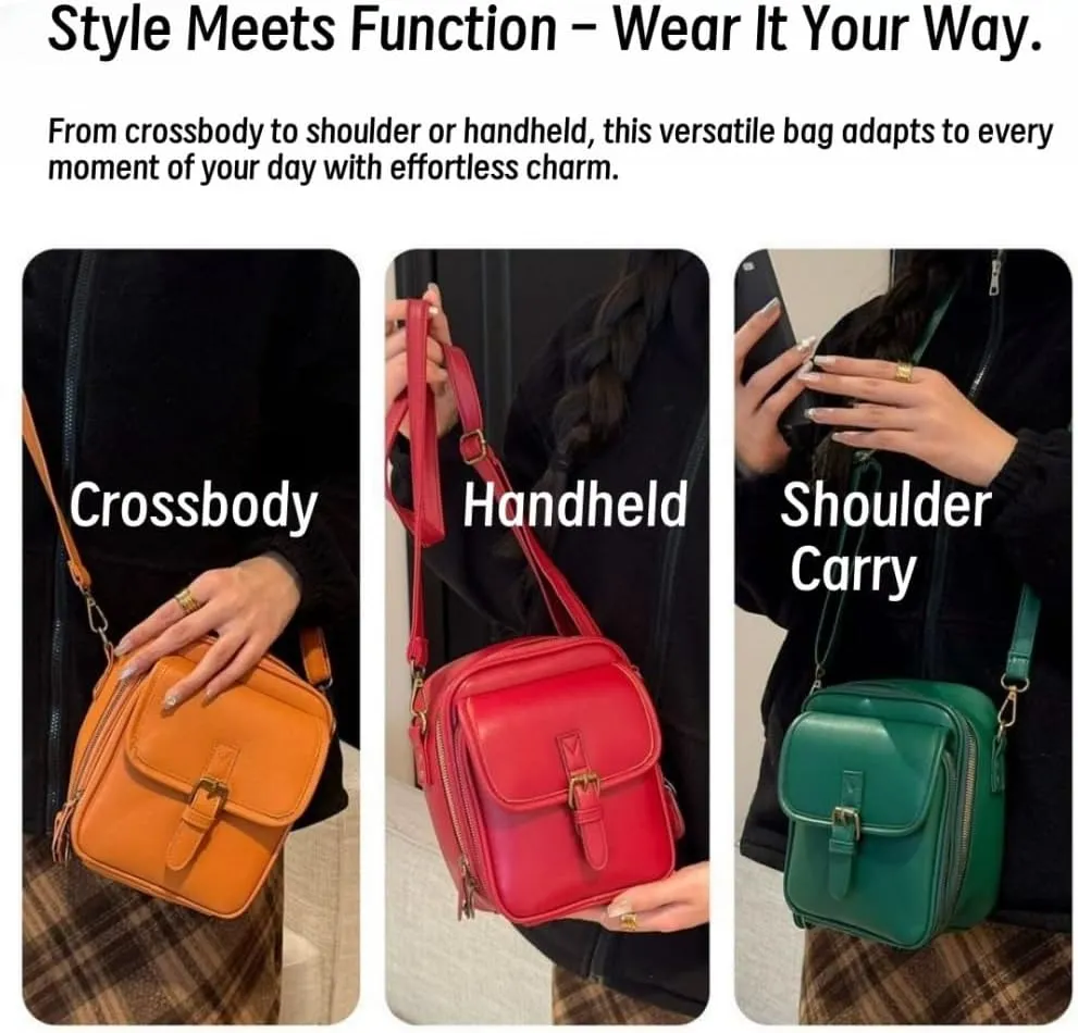Collaborate 1 Crossbody Leather Bag, Urvashi Anti Theft Bags, Cross Body Bag for Women, Lady's Vintage Shoulder Purse