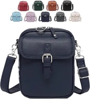 Collaboraten1 Crossbody Leather Bag, Large Capacity with 10 Card Slots, Anti Theft Shoulder Bags for Women Travel