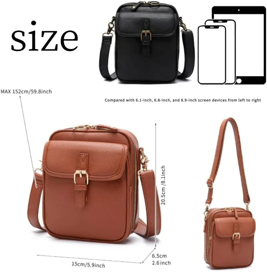 Collaboraten1 Crossbody Leather Bag, Urvashi Crossbody Leather Bag, Adjustable Shoulder Strap 10Card Slots Shoulder Bags