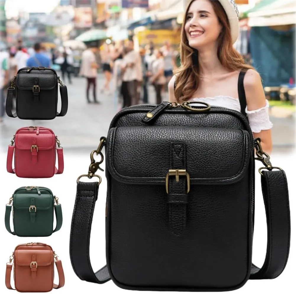 Collaboraten1 Crossbody Leather Bag, Urvashi Crossbody Leather Bag, Adjustable Shoulder Strap 10Card Slots Shoulder Bags