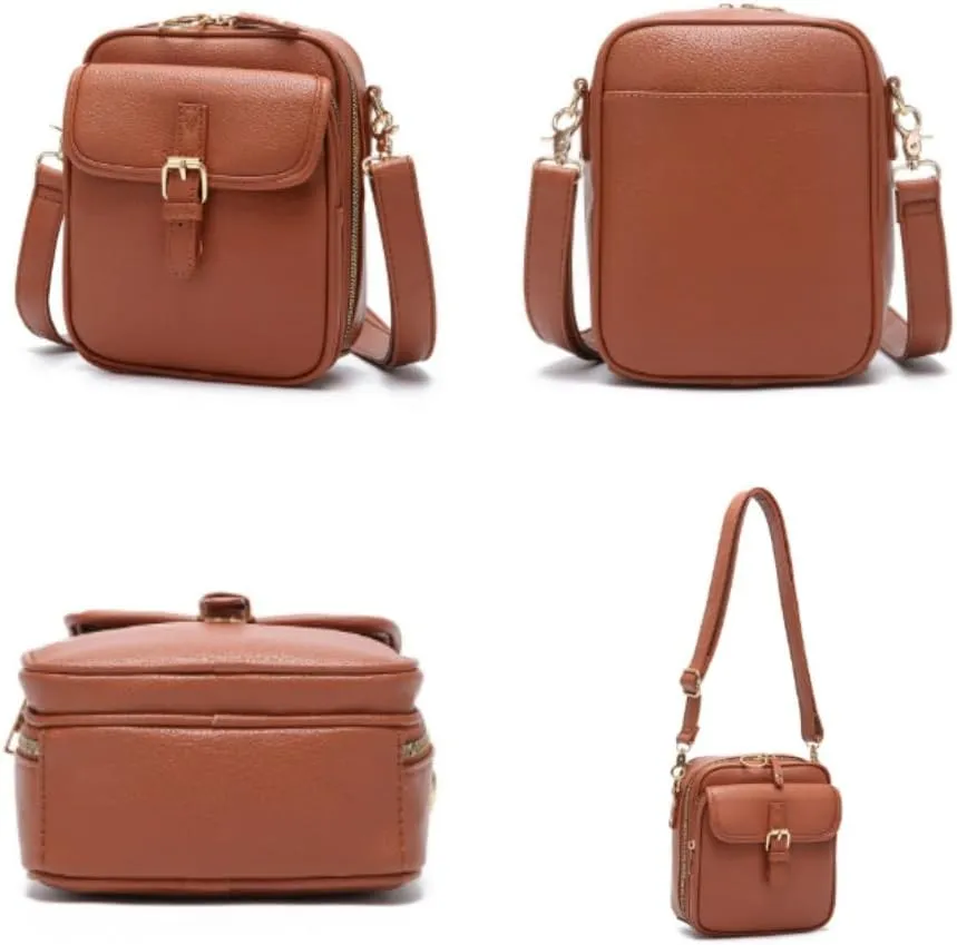 Collaboraten1 Crossbody Leather Bag, Urvashi Crossbody Leather Bag, Adjustable Shoulder Strap 10Card Slots Shoulder Bags