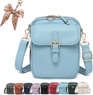 Collaboraten1 Crossbody Leather Bag, Vegan Leather Crossbody Bag, Vintage Cross Body Shoulder Purse with Card Slots