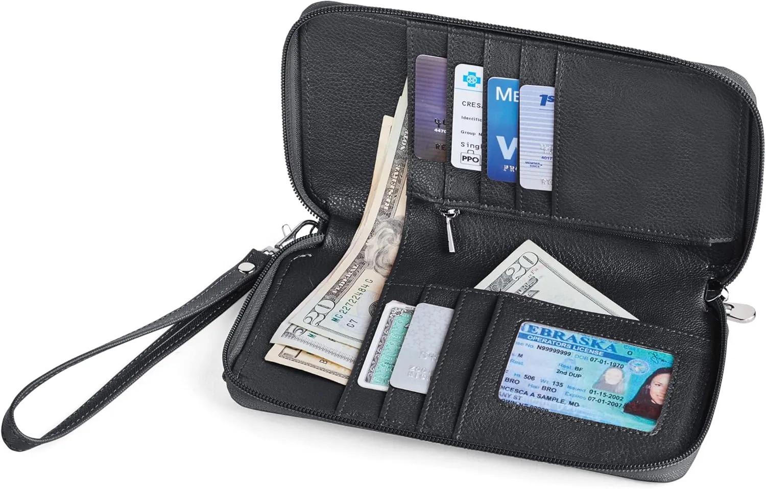 Collections Etc RFID Crossbody Cell Phone Wallet with Adjustable Strap