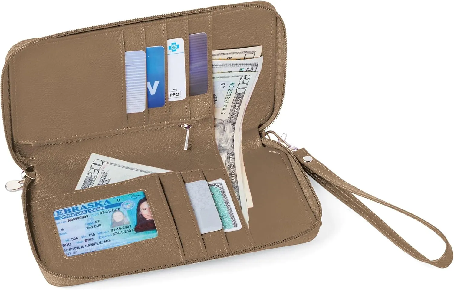 Collections Etc RFID Crossbody Cell Phone Wallet with Adjustable Strap