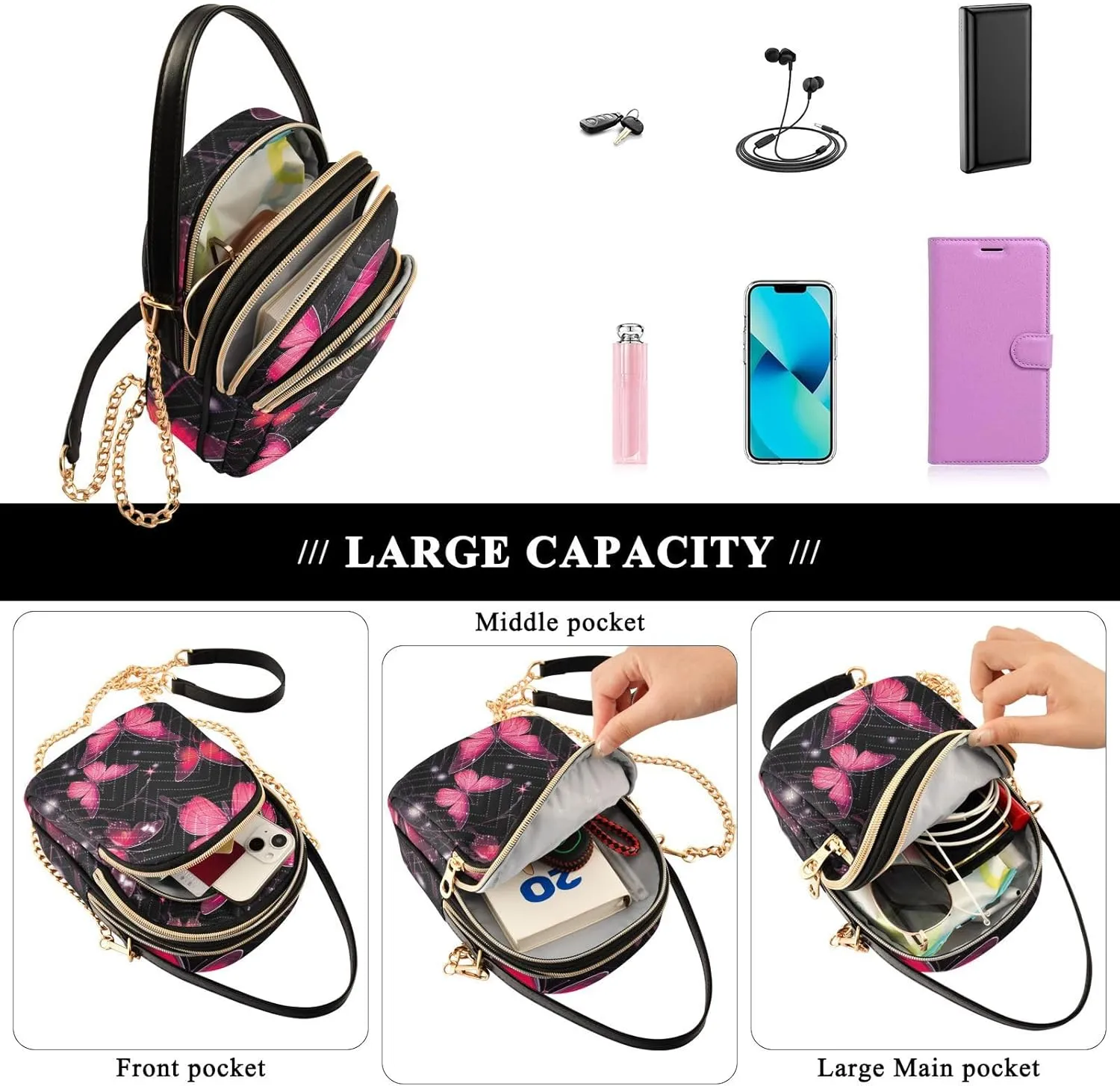 Colorful Dog Paw Print Women Crossbody Bag, Small Handbags for Women Crossbody, Fall Crossbody Purse