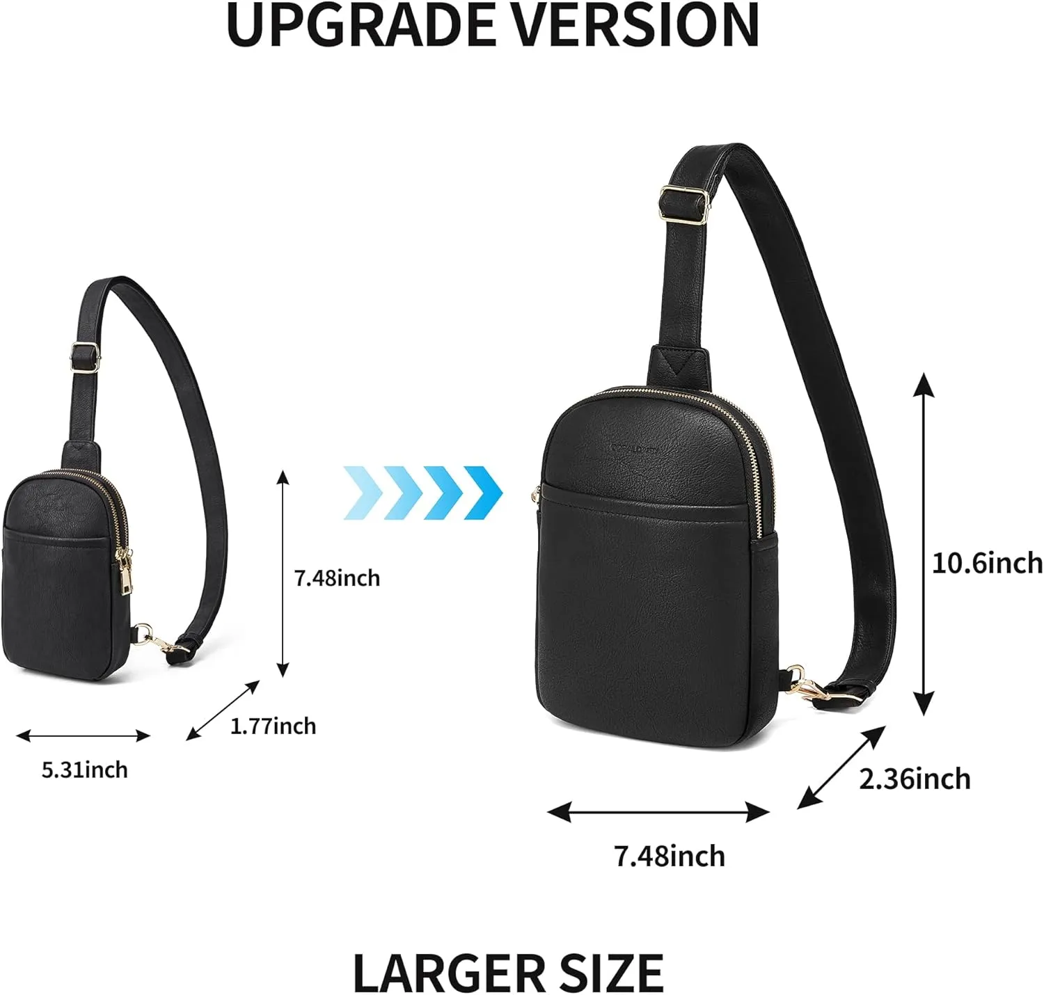 CORALDAISY Large Crossbody Bags for Women travel Sling Bag Leather Cross body Purse Big Purses for Women