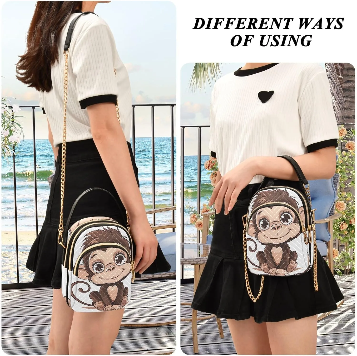 Cow Holding a Daisy Small Shoulder Bags for Women Cross Body Cell Phone Purse