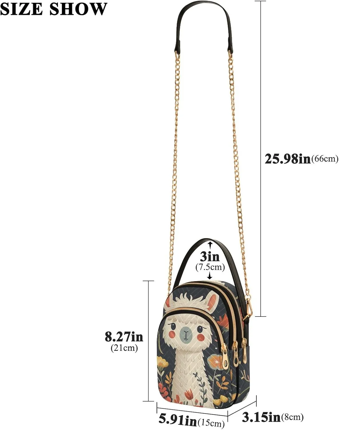 Cow Holding a Daisy Small Shoulder Bags for Women Cross Body Cell Phone Purse
