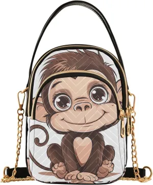 Cow Holding a Daisy Small Shoulder Bags for Women Cross Body Cell Phone Purse