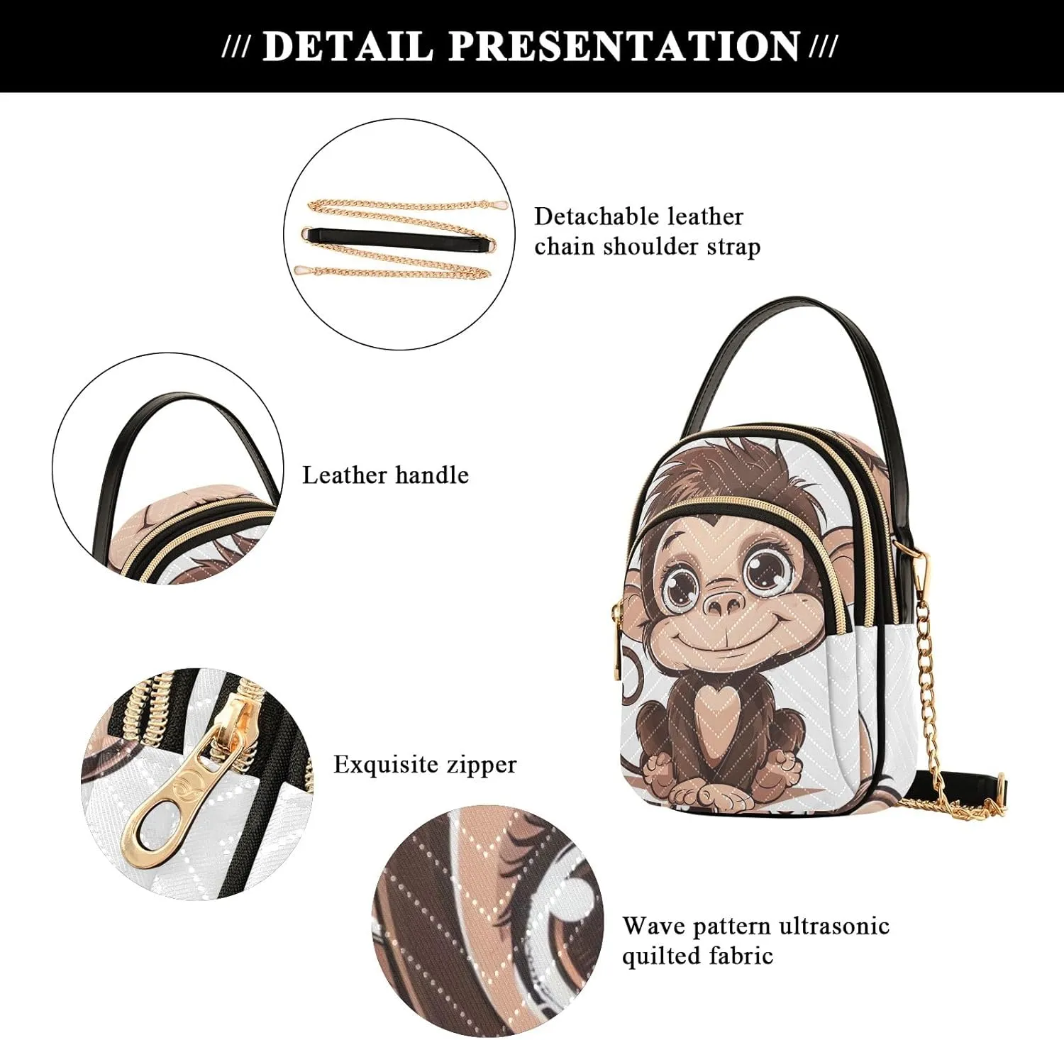 Cow Holding a Daisy Small Shoulder Bags for Women Cross Body Cell Phone Purse