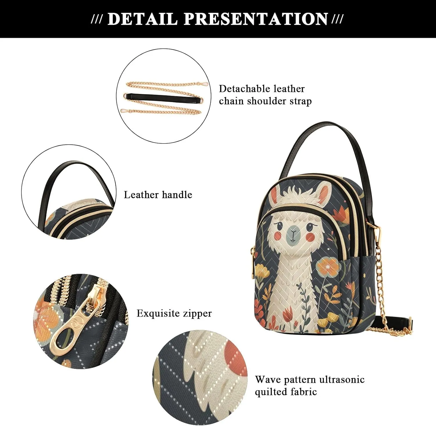 Cow Holding a Daisy Small Shoulder Bags for Women Cross Body Cell Phone Purse
